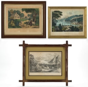 ASSORTED CURRIER & IVES PRINTS, LOT OF THREE