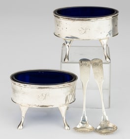 WILLIAM RICHARDSON, RICHMOND, VIRGINIA, ATTRIBUTED, COIN SILVER OPEN SALTS, PAIR