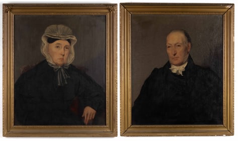 JOSEPH BIAYS ORD (AMERICAN, 1805-1865) PORTRAITS OF A LEESBURG, VIRGINIA MAYOR AND WIFE, PAIR