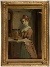 DAVID W. HADDON (BRITISH, 1859-1914) NEWLYN SCHOOL PORTRAIT OF A GIRL