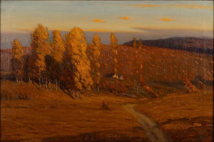 GUSTAVE ADOLPHE WIEGAND (GERMAN-AMERICAN, 1870-1957) AUTUMNAL LANDSCAPE PAINTING