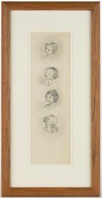 ROSE O'NEILL (AMERICAN, 1874-1944), ATTRIBUTED, CARTOONIST ILLUSTRATION SKETCH