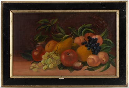 AMERICAN SCHOOL (19TH CENTURY) FOLK ART STILL-LIFE PAINTING