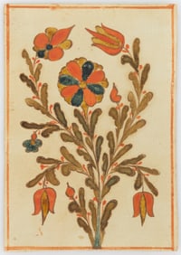 JACOB HOLDER, JR. (BERKS CO., PENNSYLVANIA, ACTIVE C. 1820), ATTRIBUTED, FOLK ART DIMINUTIVE FRAKTUR