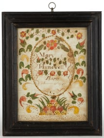 NEW ENGLAND, PROBABLY MASSACHUSETTS, FOLK ART FRAKTUR