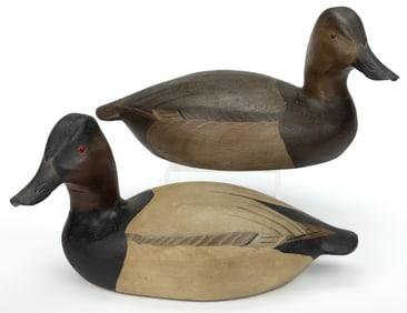PAIR OF WARD BROS. CANVASBACK DECOYS