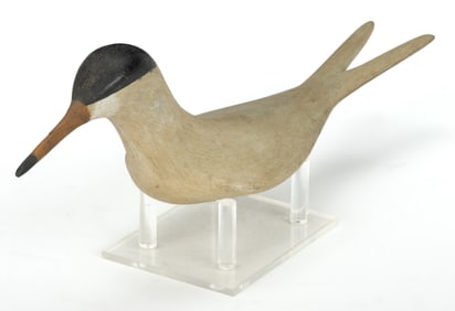 MARK MCNAIR (CRADDOCKVILLE, VIRGINIA, B.1950) CARVED AND PAINTED TERN SHOREBIRD DECOY