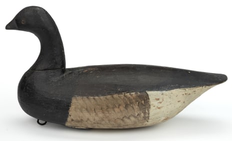 IRA HUDSON (CHINCOTEAGUE, VIRGINIA, 1873-1949), ATTRIBUTED, CARVED AND PAINTED BRANT DECOY