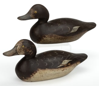 MASON CHALLENGE GRADE BLUEBILL HEN DECOYS, LOT OF TWO