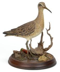 GEOFFREY AND JOANIE SKEETE (BARBADOS, XX / XIX) CARVED AND PAINTED ESKIMO CURLEW SHOREBIRD