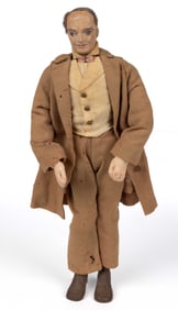 VALLEY OF VIRGINIA FOLK ART CARVED AND PAINTED YELLOW PINE MALE DOLL