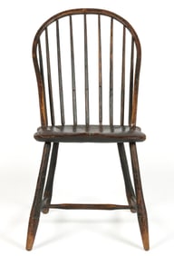 RARE MARKED "A. SHIELDS" LEXINGTON, SHENANDOAH VALLEY OF VIRGINIA PAINTED BOWBACK WINDSOR SIDE CHAIR