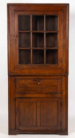 SHENANDOAH VALLEY OF VIRGINIA DIMINUTIVE WALNUT CORNER CUPBOARD
