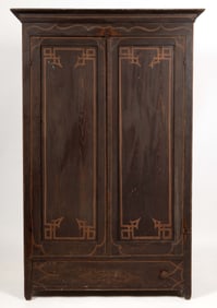 ROCKINGHAM CO., SHENANDOAH VALLEY OF VIRGINIA, PAINT-DECORATED PINE WARDROBE