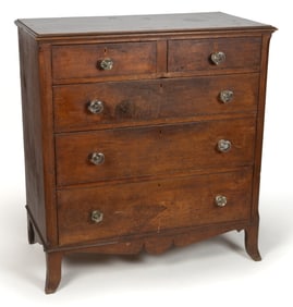 NORTHERN SHENANDOAH VALLEY OF VIRGINIA FEDERAL WALNUT CHEST OF DRAWERS