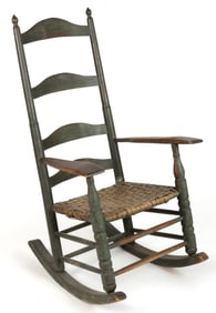 VALLEY OF VIRGINIA PAINTED LADDERBACK ROCKING ARMCHAIR / ROCKER