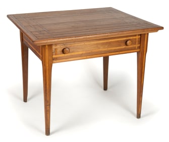 WEST VIRGINIA INLAID WALNUT WORK TABLE