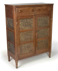 WESTERN PIEDMONT VIRGINIA POPLAR PUNCHED-TIN-PANELED FOOD / PIE SAFE