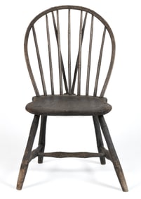 EXTREMELY RARE PETERSBURG, VIRGINIA PAINTED BRACE-BACK WINDSOR SIDE CHAIR