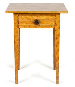 MID-ATLANTIC PAINT-DECORATED PINE STAND TABLE