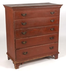 NEW ENGLAND PAINTED POPLAR MULE CHEST