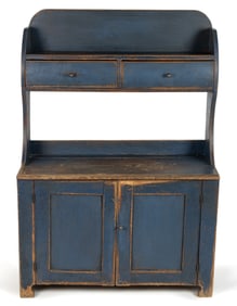 AMERICAN PAINTED POPLAR BUCKET BENCH CUPBOARD