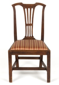 AMERICAN OR ENGLISH CHIPPENDALE WALNUT SIDE CHAIR