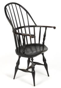 AMERICAN PAINTED SACK-BACK WINDSOR ARMCHAIR