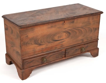 AMERICAN PAINT-DECORATED POPLAR BLANKET CHEST