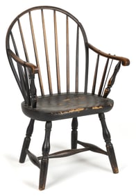 AMERICAN PAINTED CONTINUOUS-ARM WINDSOR ARMCHAIR