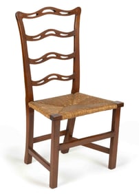 AMERICAN COUNTRY CHIPPENDALE RIBBON-BACK MAHOGANY SIDE CHAIR