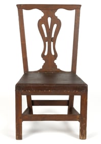 ENGLISH REGIONAL CHIPPENDALE PINE SIDE CHAIR
