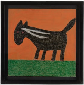 EDDIE ARNING (AMERICAN, 1898-1993) OUTSIDER ART DRAWING