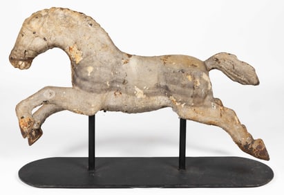 AMERICAN CAST-IRON CHILD'S CAROUSEL HORSE