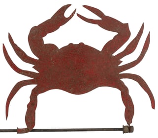 WROUGHT AND SHEET-IRON PAINTED FIGURAL SEAFOOD TRADE SIGN