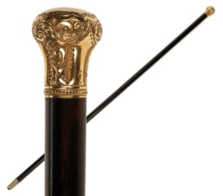 SIMONS BROTHERS (PHILADELPHIA, PENNSYLVANIA) POMMEL-HEAD CANE / WALKING STICK