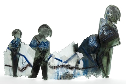 LINDA ROSS (AMERICAN, XX/XXI) OVERSIZED STUDIO ART GLASS SCULPTURE