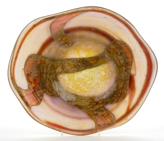 SAMUEL J. HERMAN (ENGLISH, 1936-2020) OVERSIZED STUDIO ART GLASS BOWL