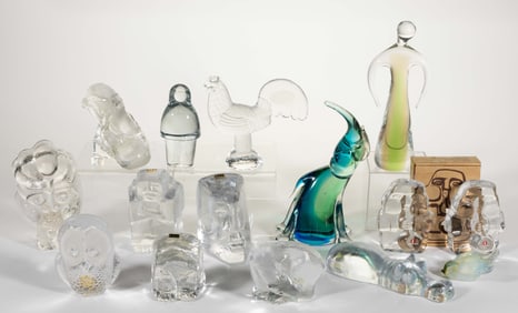 ASSORTED GLASS FIGURES, KOSTA AND OTHERS, LOT OF 14