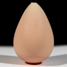 UNUSUAL MT. WASHINGTON BURMESE FREE-BLOWN GLASS EASTER EGG