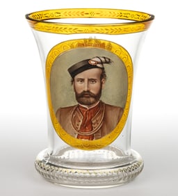 AUSTRIAN / BOHEMIAN HISTORISMUS ENAMEL-DECORATED GIUSEPPE GARIBALDI (ITALIAN, 1807-1882) PORTRAIT
