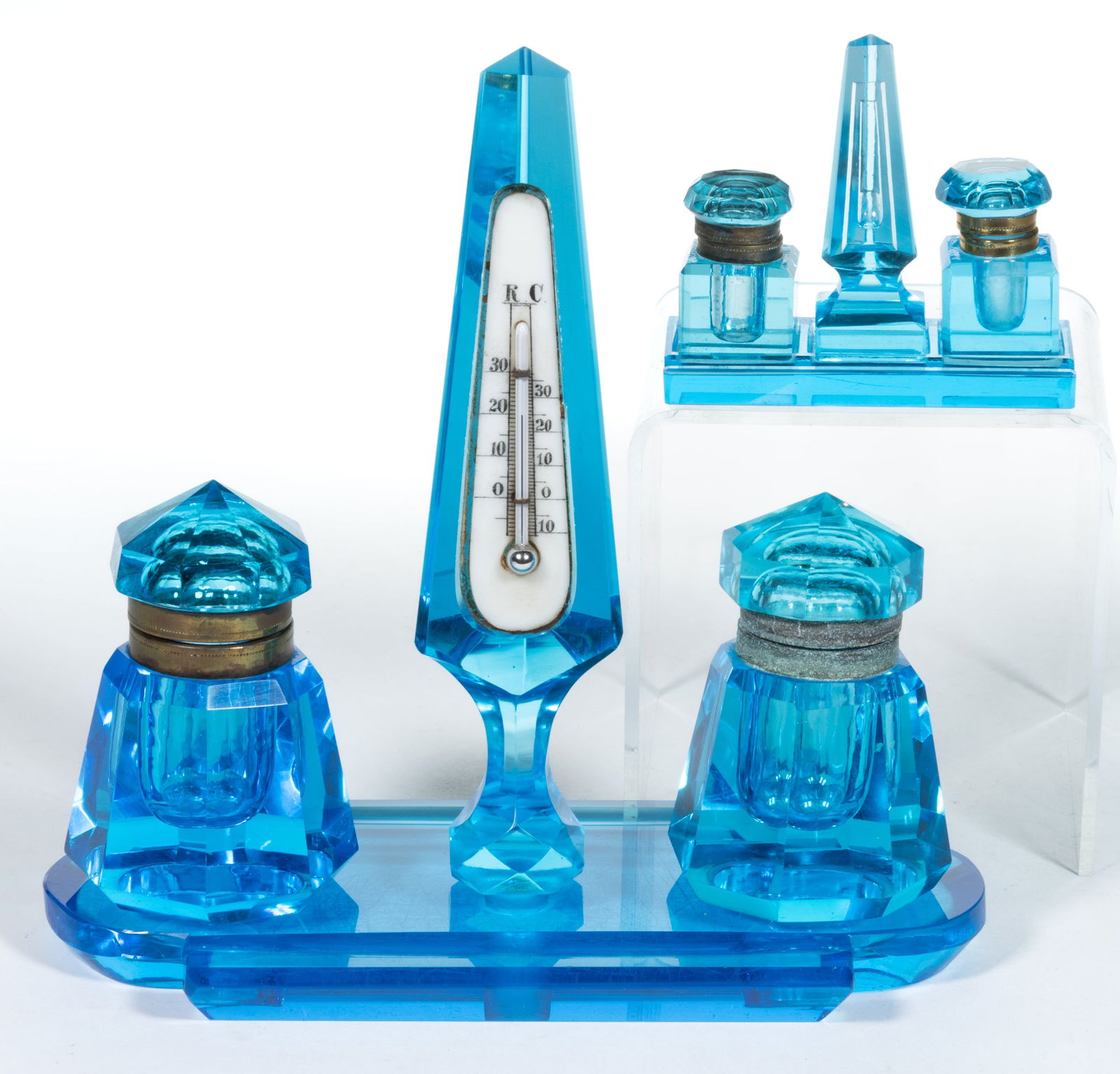 VICTORIAN CUT / POLISHED INK STANDS, LOT OF TWO (1 of 1)