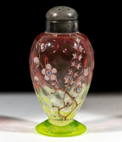 VICTORIAN RUBINA VERDE SPOT-OPTIC GLASS SALT SHAKER