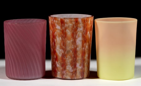 ASSORTED GLASS TUMBLERS, LOT OF THREE