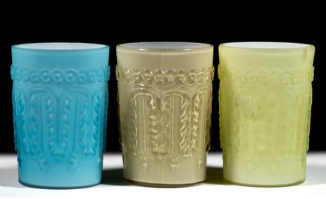NORTHWOOD NO. 263 / LEAF UMBRELLA TUMBLERS, LOT OF THREE