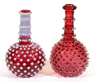 HOBBS NO. 323 DEW DROP / HOBBS HOBNAIL BITTERS / BARBER'S BOTTLES, LOT OF TWO