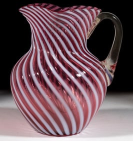 OPALESCENT SWIRL GLASS PITCHER