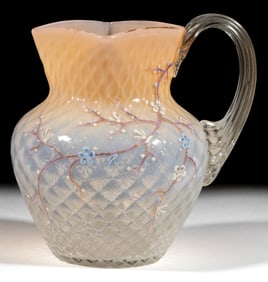VICTORIAN DIAMOND-OPTIC DECORATED PITCHER
