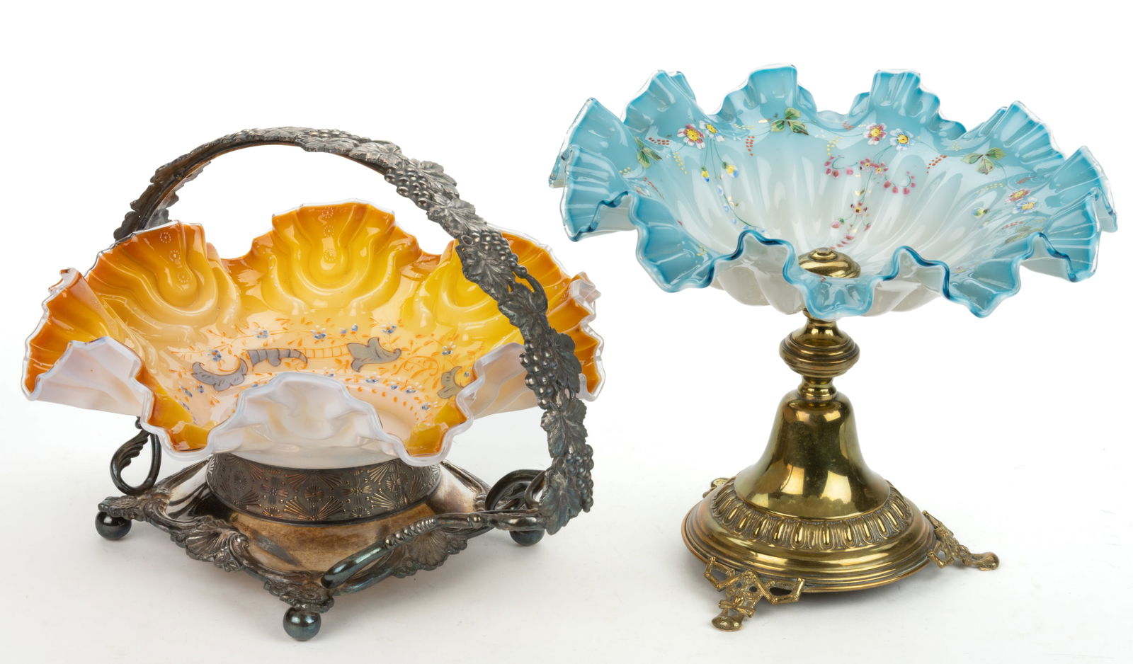 ASSORTED VICTORIAN CASED BRIDE'S BASKETS, LOT OF TWO (1 of 2)