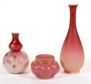 ASSORTED VICTORIAN GLASS ARTICLES, LOT OF THREE
